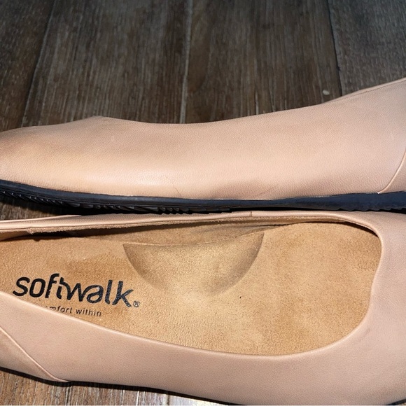 Softwalk Cushioned Comfort Beige Leather Ballet Flat Women’s 6.5 WIDE - Picture 7 of 7